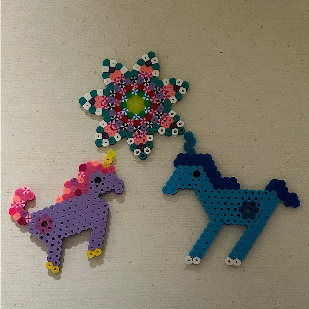 Perler Bead Unicorn and Flower Set